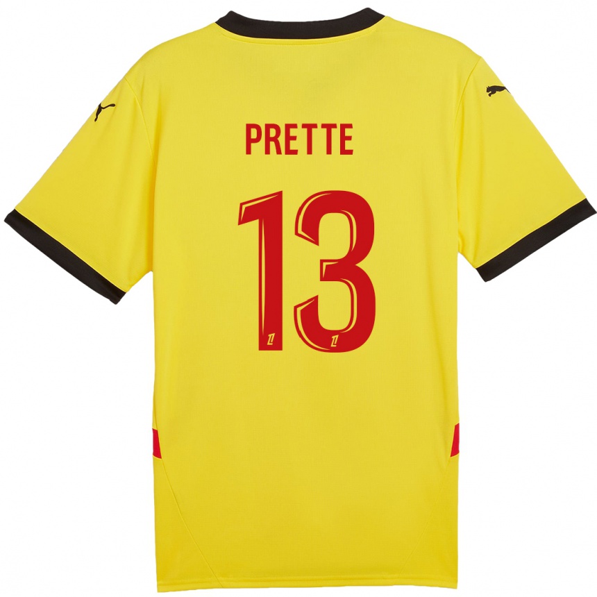 Hombre Fútbol Camiseta Andréa Prette #13 Amarillo Rojo 1ª Equipación 2024/25 Perú