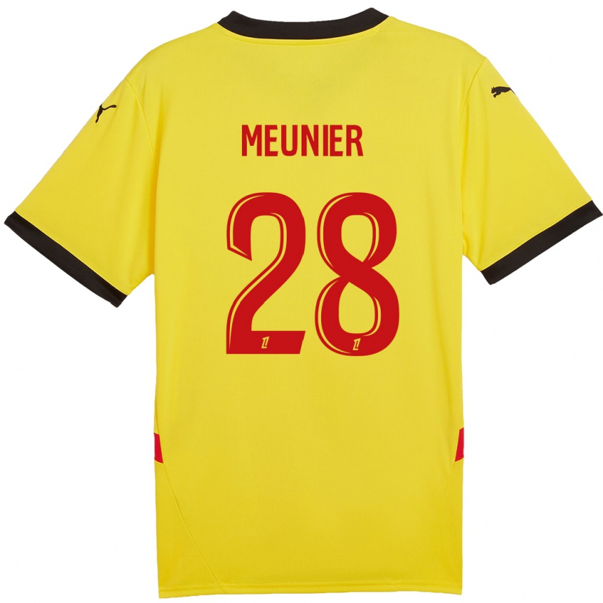 Hombre Fútbol Camiseta Jennifer Meunier #28 Amarillo Rojo 1ª Equipación 2024/25 Perú