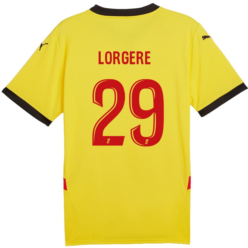 Hombre Fútbol Camiseta Charlotte Lorgeré #29 Amarillo Rojo 1ª Equipación 2024/25 Perú