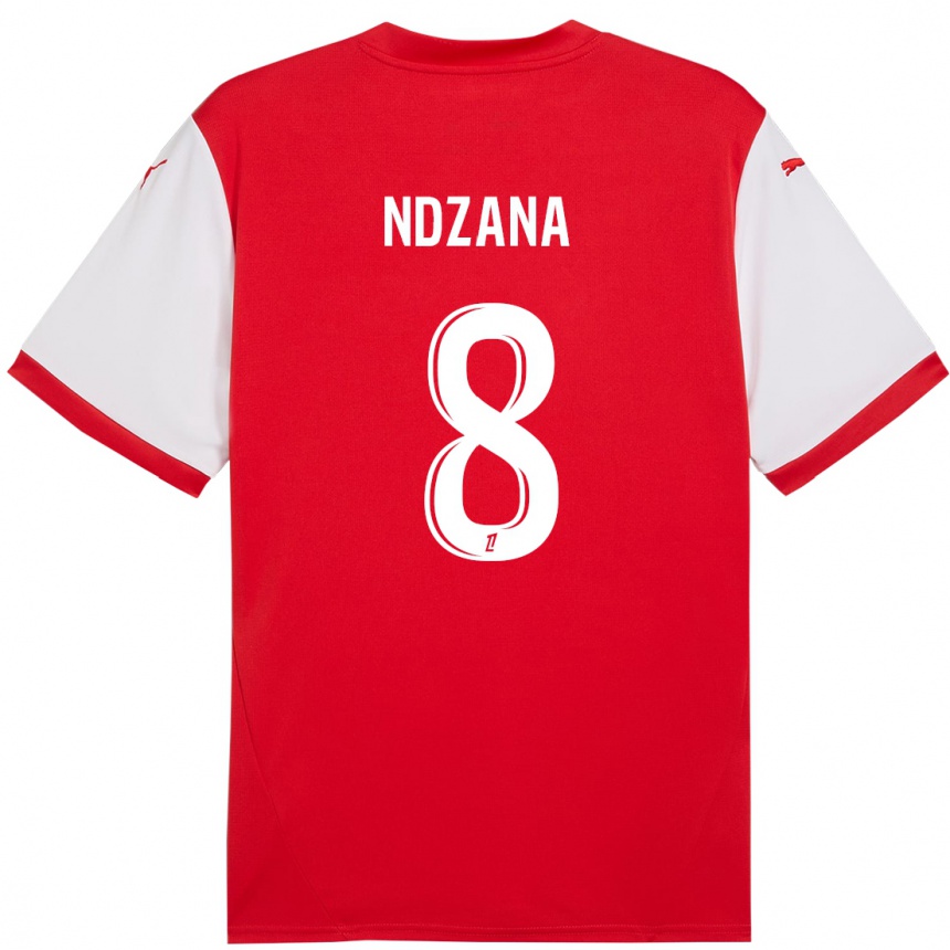 Hombre Fútbol Camiseta Colette Ndzana Fegue #8 Rojo Blanco 1ª Equipación 2024/25 Perú