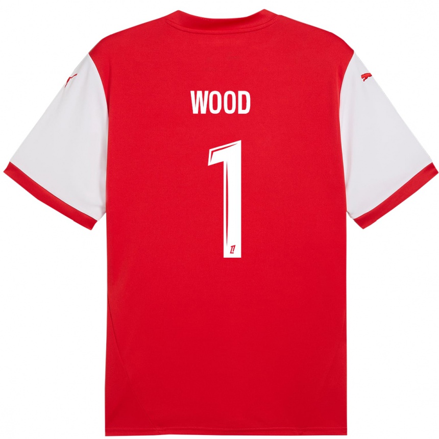 Hombre Fútbol Camiseta Mackenzie Wood #1 Rojo Blanco 1ª Equipación 2024/25 Perú