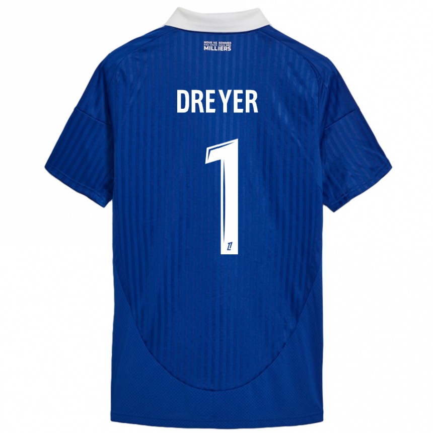 Hombre Fútbol Camiseta Matthieu Dreyer #1 Azul Blanco 1ª Equipación 2024/25 Perú