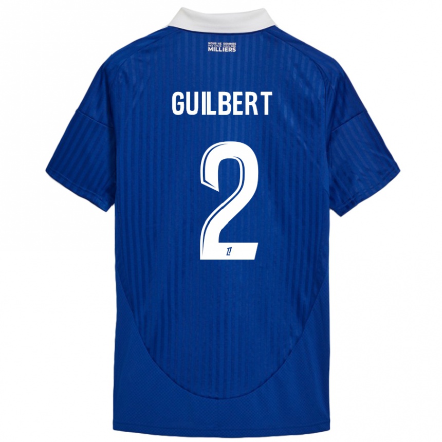 Hombre Fútbol Camiseta Frederic Guilbert #2 Azul Blanco 1ª Equipación 2024/25 Perú