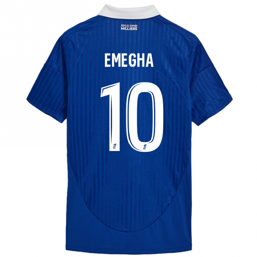 Hombre Fútbol Camiseta Emanuel Emegha #10 Azul Blanco 1ª Equipación 2024/25 Perú