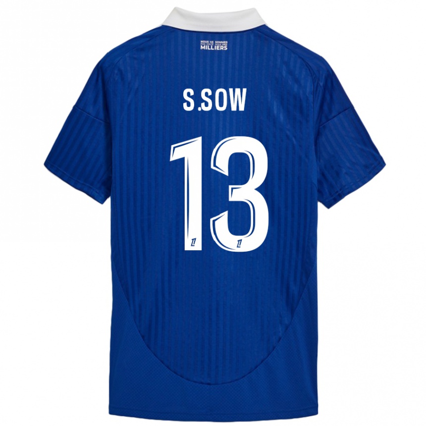 Hombre Fútbol Camiseta Saïdou Sow #13 Azul Blanco 1ª Equipación 2024/25 Perú