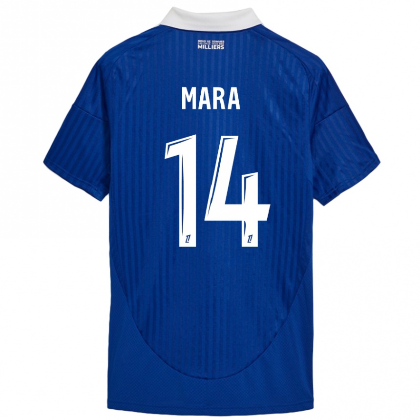 Hombre Fútbol Camiseta Sékou Mara #14 Azul Blanco 1ª Equipación 2024/25 Perú