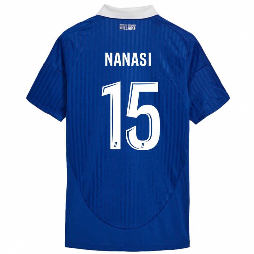 Hombre Fútbol Camiseta Sebastian Nanasi #15 Azul Blanco 1ª Equipación 2024/25 Perú