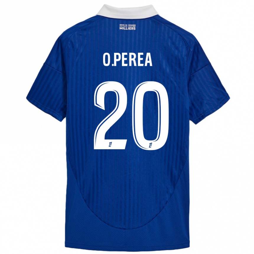 Hombre Fútbol Camiseta Óscar Perea #20 Azul Blanco 1ª Equipación 2024/25 Perú