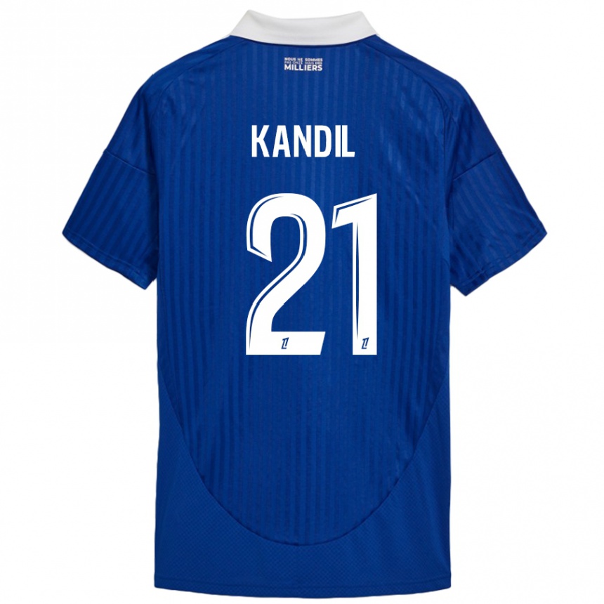 Hombre Fútbol Camiseta Nordine Kandil #21 Azul Blanco 1ª Equipación 2024/25 Perú