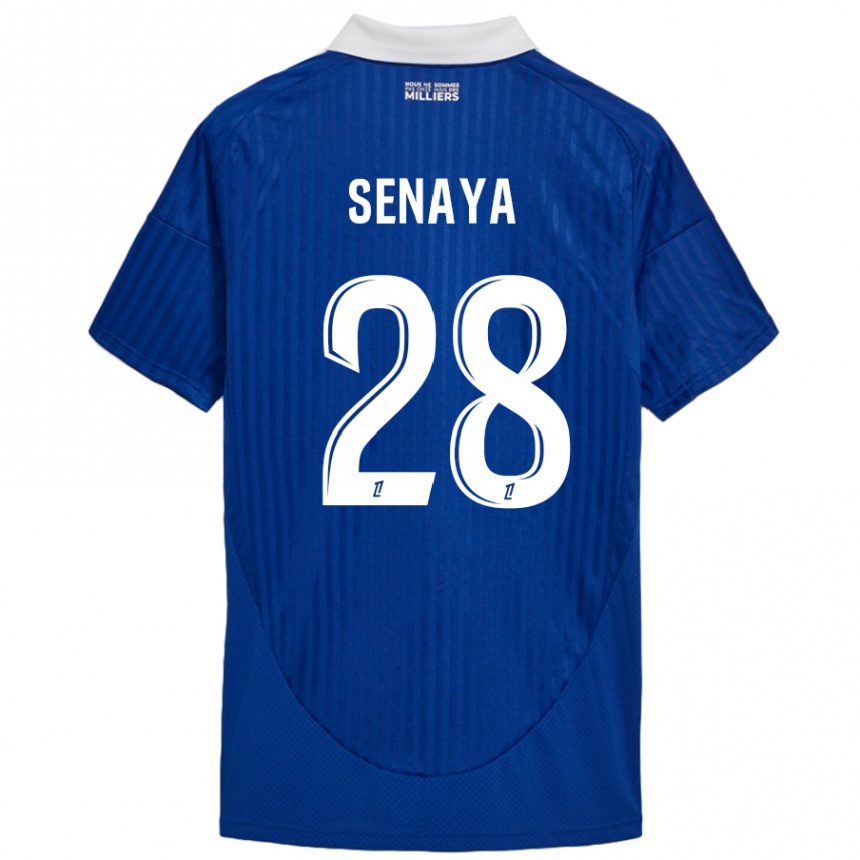 Hombre Fútbol Camiseta Marvin Senaya #28 Azul Blanco 1ª Equipación 2024/25 Perú