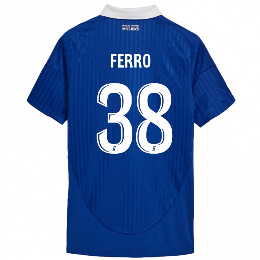 Hombre Fútbol Camiseta Nolan Ferro #38 Azul Blanco 1ª Equipación 2024/25 Perú