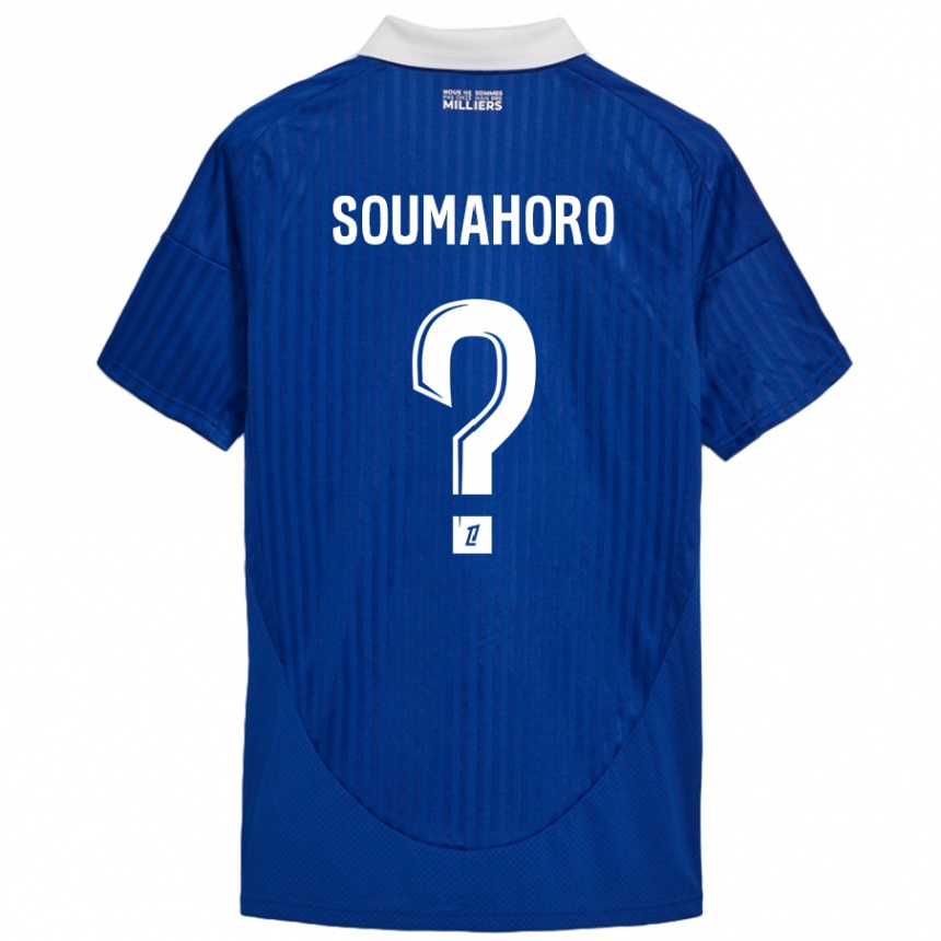 Hombre Fútbol Camiseta Mohamed Soumahoro #0 Azul Blanco 1ª Equipación 2024/25 Perú