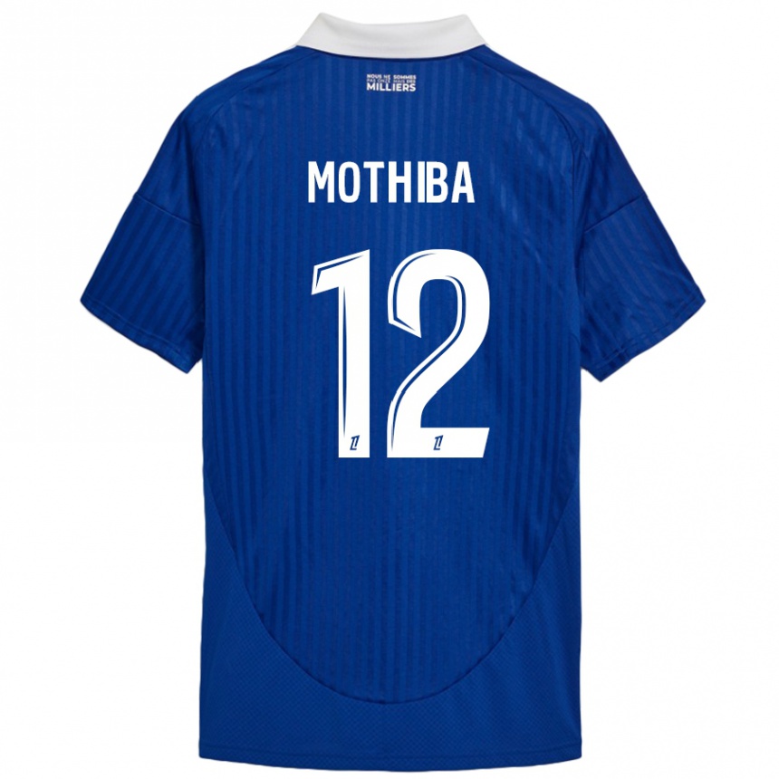 Hombre Fútbol Camiseta Lebo Mothiba #12 Azul Blanco 1ª Equipación 2024/25 Perú