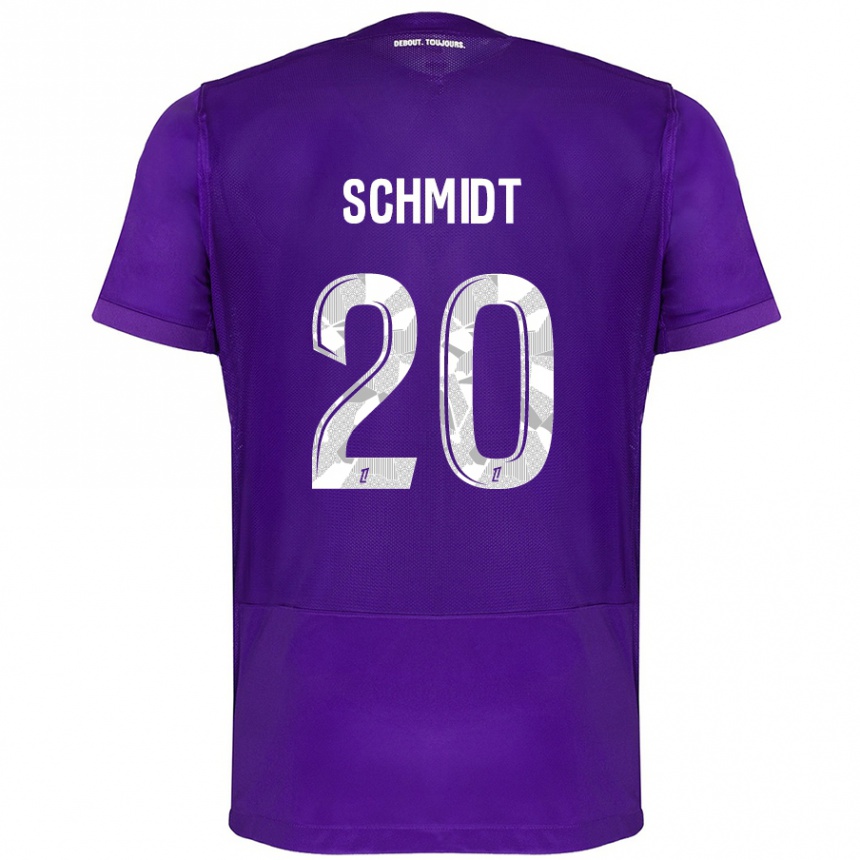 Hombre Fútbol Camiseta Niklas Schmidt #20 Morado Blanco 1ª Equipación 2024/25 Perú