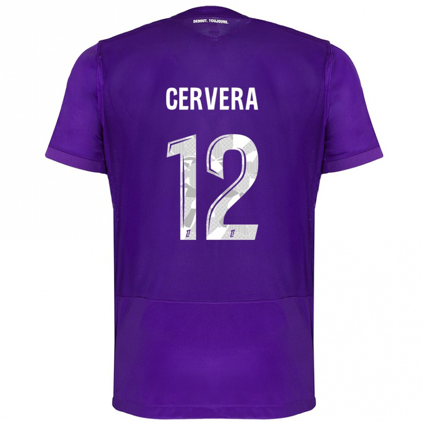 Hombre Fútbol Camiseta Laurianne Cervera #12 Morado Blanco 1ª Equipación 2024/25 Perú