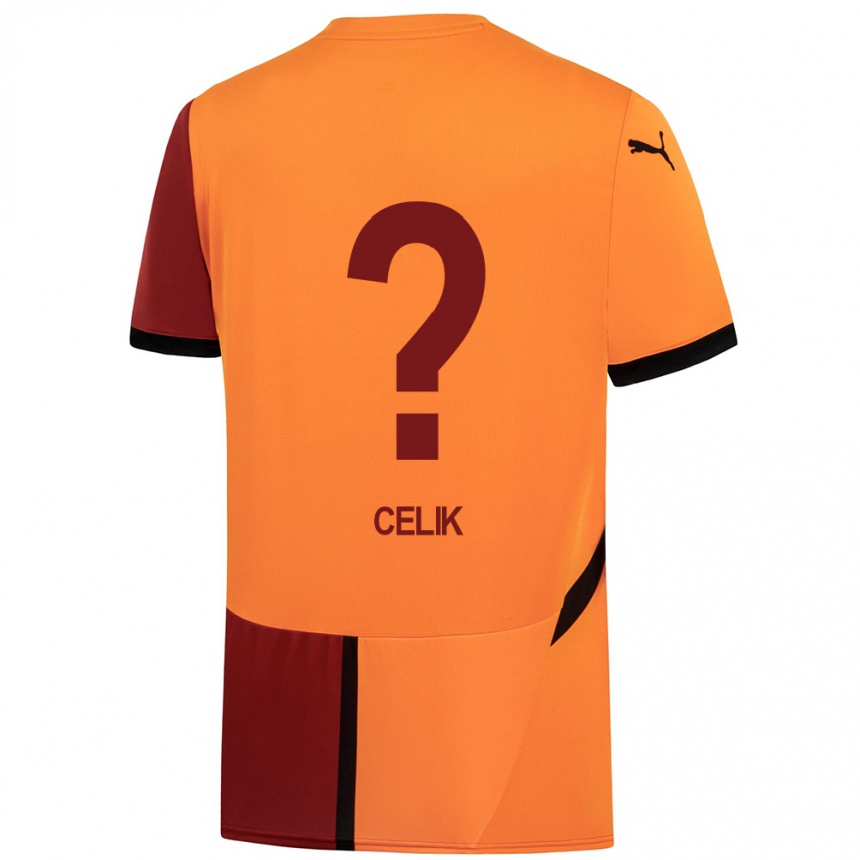 Hombre Fútbol Camiseta Berke Celik #0 Amarillo Rojo 1ª Equipación 2024/25 Perú