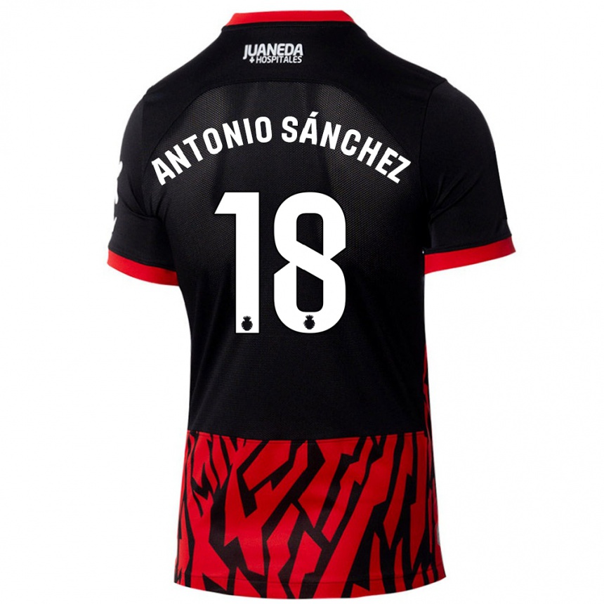 Hombre Fútbol Camiseta Antonio Sánchez #18 Negro Rojo 1ª Equipación 2024/25 Perú