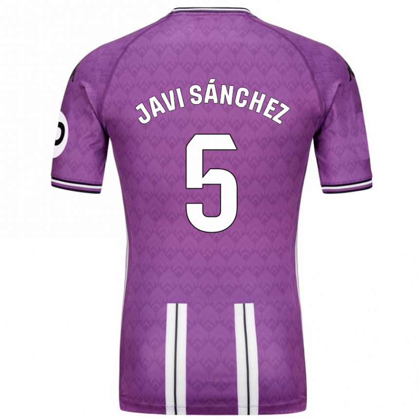 Hombre Fútbol Camiseta Javi Sánchez #5 Púrpura Blanco 1ª Equipación 2024/25 Perú