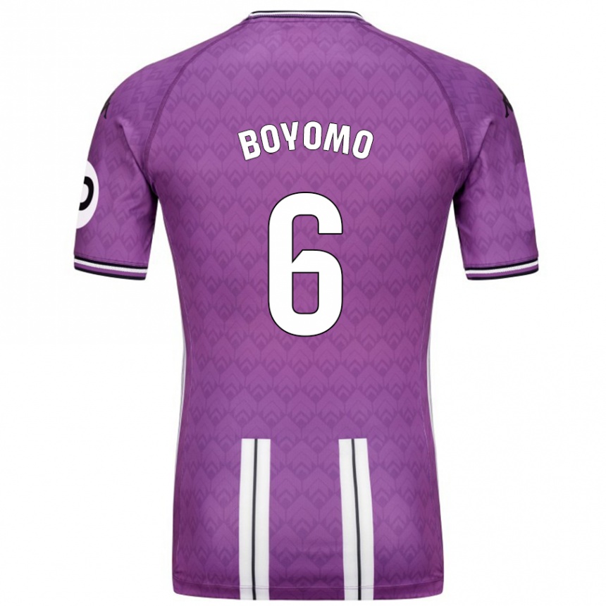 Hombre Fútbol Camiseta Enzo Boyomo #6 Púrpura Blanco 1ª Equipación 2024/25 Perú