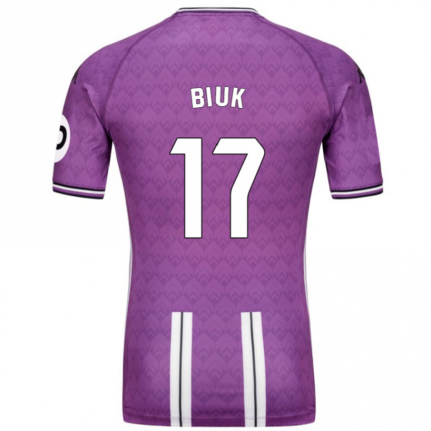 Hombre Fútbol Camiseta Stipe Biuk #17 Púrpura Blanco 1ª Equipación 2024/25 Perú