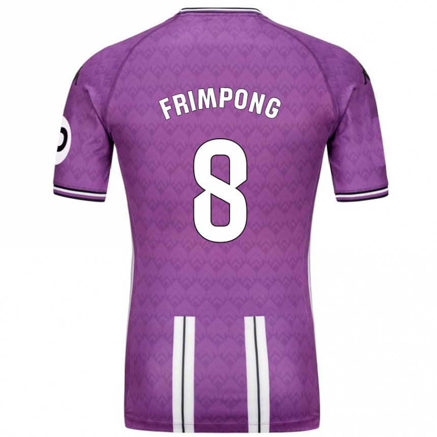 Hombre Fútbol Camiseta Eugene Frimpong #8 Púrpura Blanco 1ª Equipación 2024/25 Perú