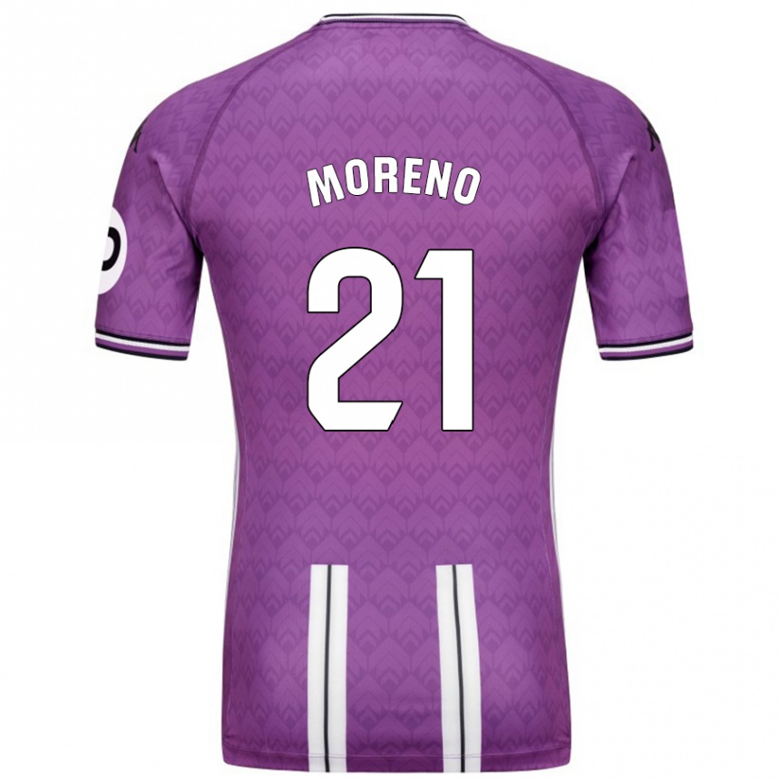 Hombre Fútbol Camiseta Xavi Moreno #21 Púrpura Blanco 1ª Equipación 2024/25 Perú