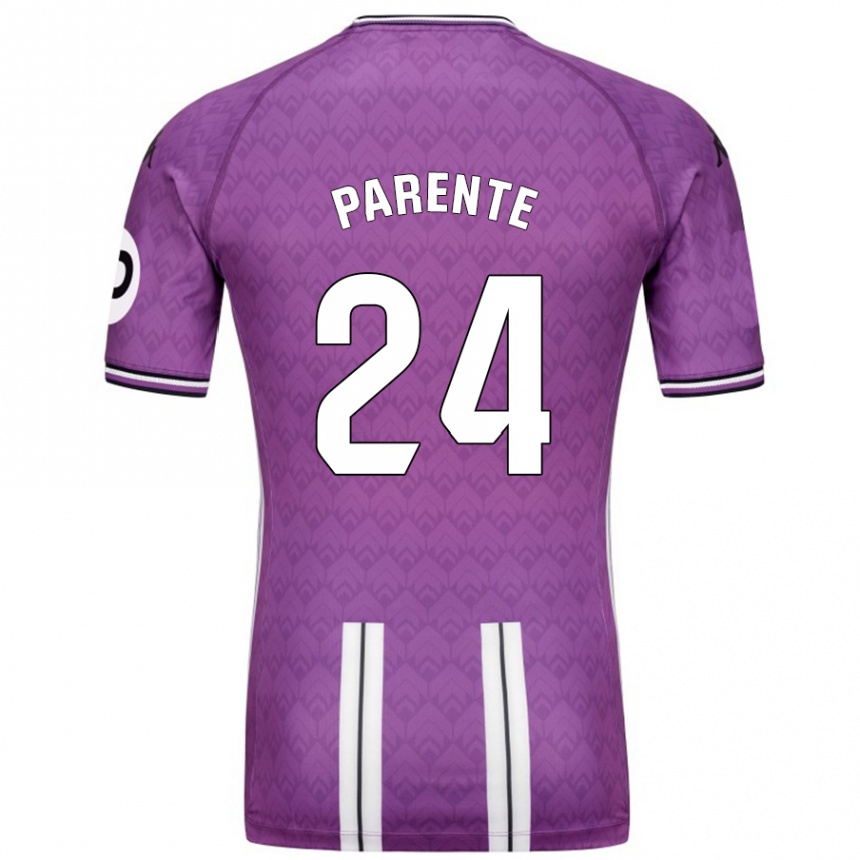 Hombre Fútbol Camiseta Iago Parente #24 Púrpura Blanco 1ª Equipación 2024/25 Perú