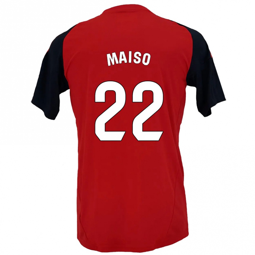 Hombre Fútbol Camiseta Álvaro Maiso #22 Rojo Negro 1ª Equipación 2024/25 Perú