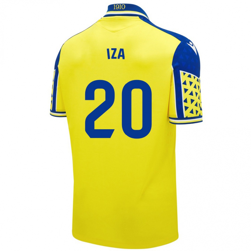 Hombre Fútbol Camiseta Iza Carcelén #20 Amarillo Azul 1ª Equipación 2024/25 Perú