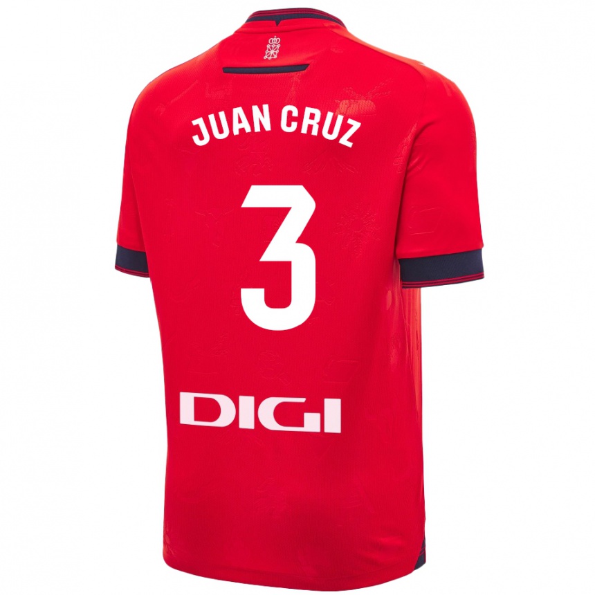 Hombre Fútbol Camiseta Juan Cruz #3 Rojo Blanco 1ª Equipación 2024/25 Perú