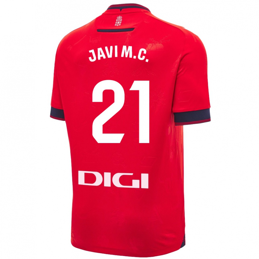 Hombre Fútbol Camiseta Javi Martínez #21 Rojo Blanco 1ª Equipación 2024/25 Perú