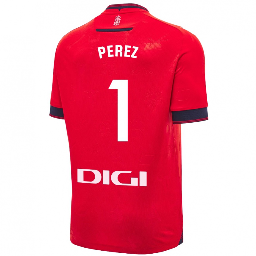 Hombre Fútbol Camiseta Silvia Pérez Fernández De Romarategui #1 Rojo Blanco 1ª Equipación 2024/25 Perú