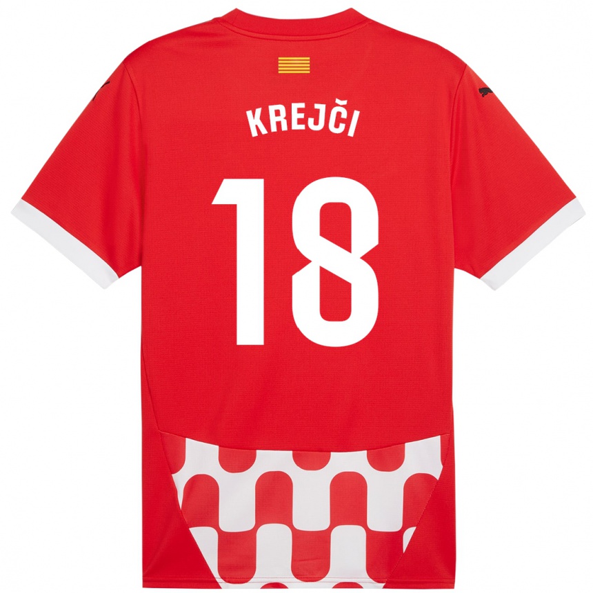 Hombre Fútbol Camiseta Ladislav Krejci #18 Rojo Blanco 1ª Equipación 2024/25 Perú