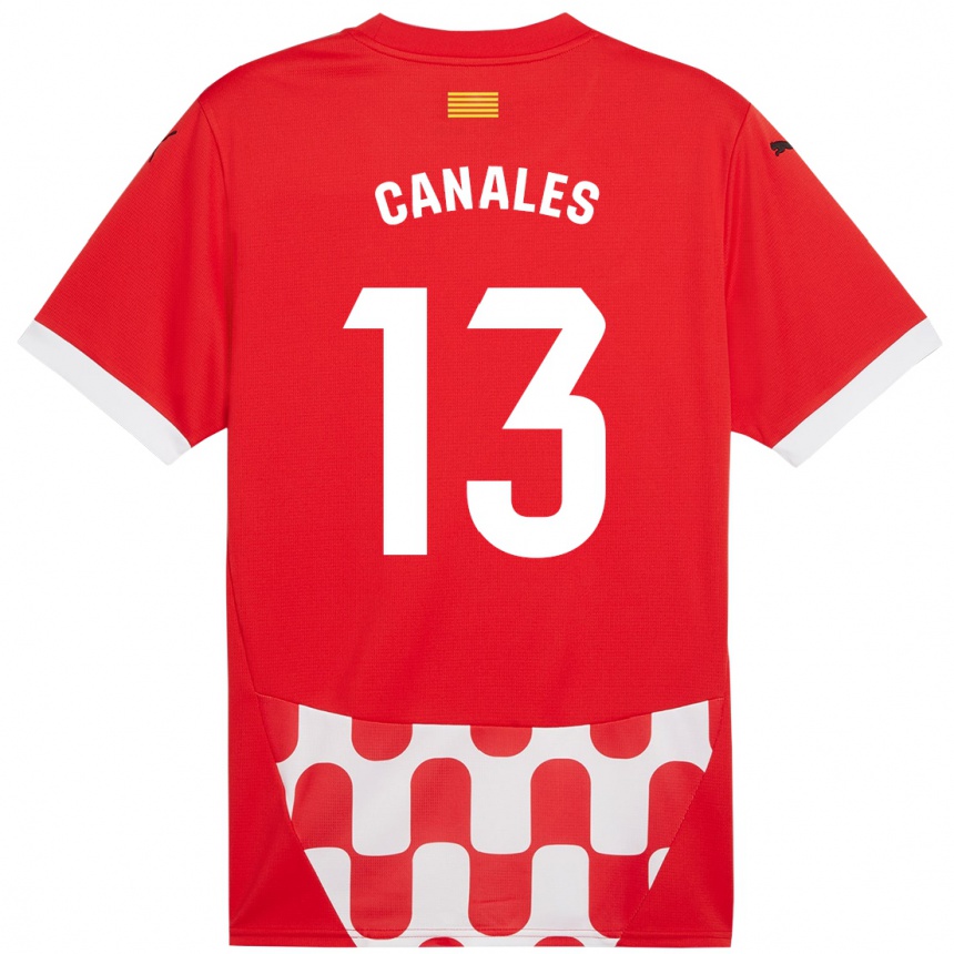 Hombre Fútbol Camiseta Juanvi Canales #13 Rojo Blanco 1ª Equipación 2024/25 Perú