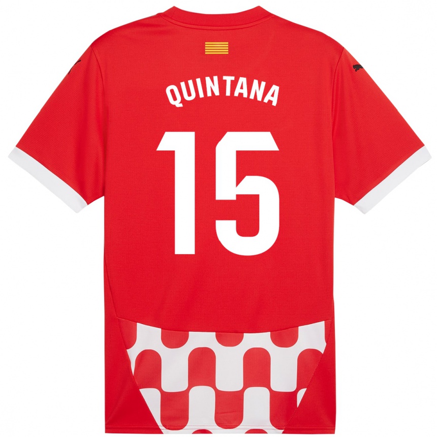 Hombre Fútbol Camiseta Amru Quintana #15 Rojo Blanco 1ª Equipación 2024/25 Perú