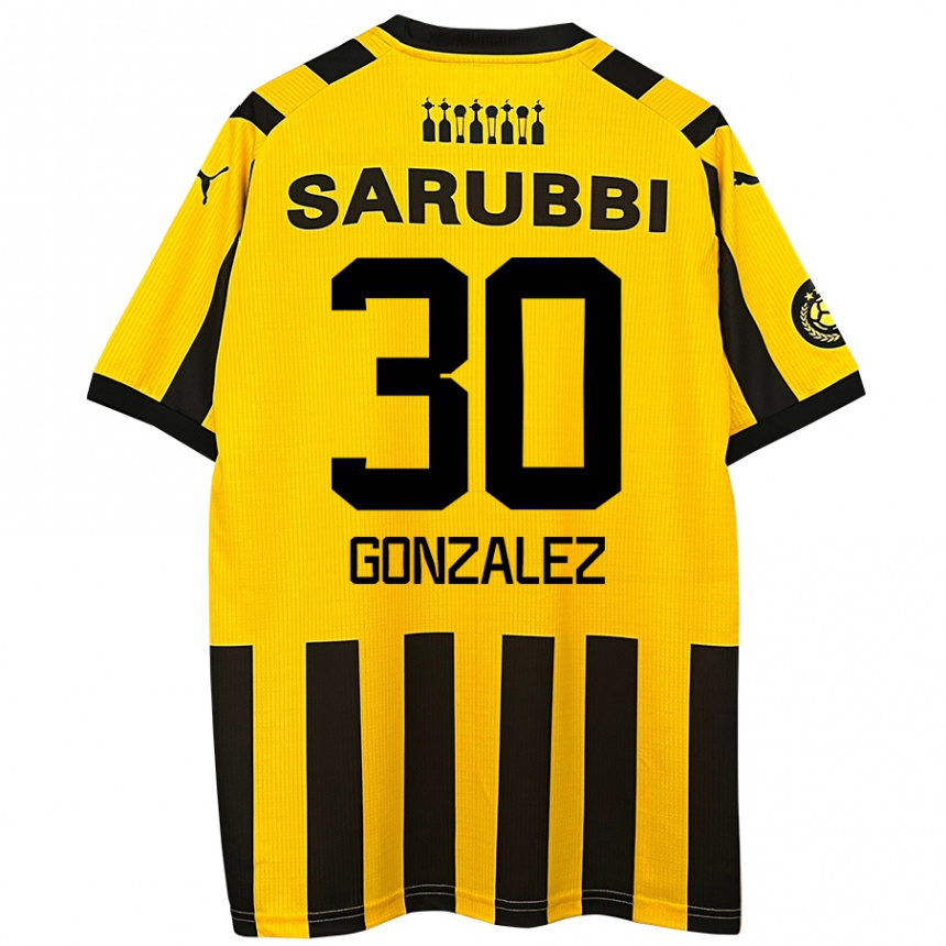 Hombre Fútbol Camiseta Ángel González #30 Amarillo Negro 1ª Equipación 2024/25 Perú