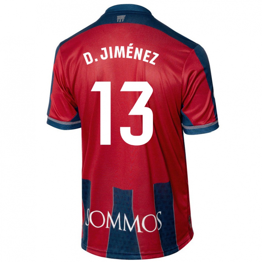 Hombre Fútbol Camiseta Dani Jiménez #13 Rojo Azul 1ª Equipación 2024/25 Perú