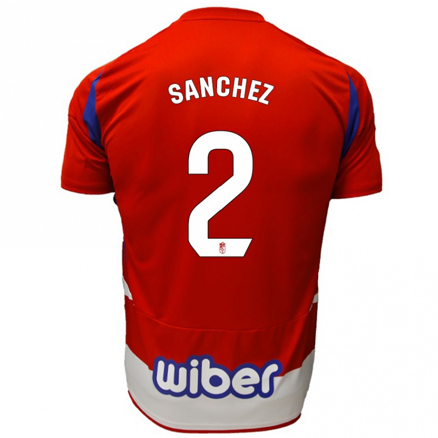 Hombre Fútbol Camiseta Rubén Sánchez #2 Rojo Blanco Azul 1ª Equipación 2024/25 Perú