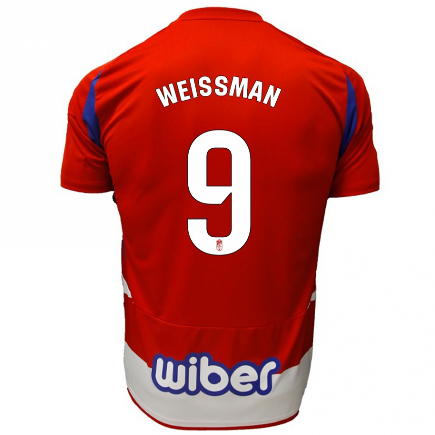 Hombre Fútbol Camiseta Shon Weissman #9 Rojo Blanco Azul 1ª Equipación 2024/25 Perú