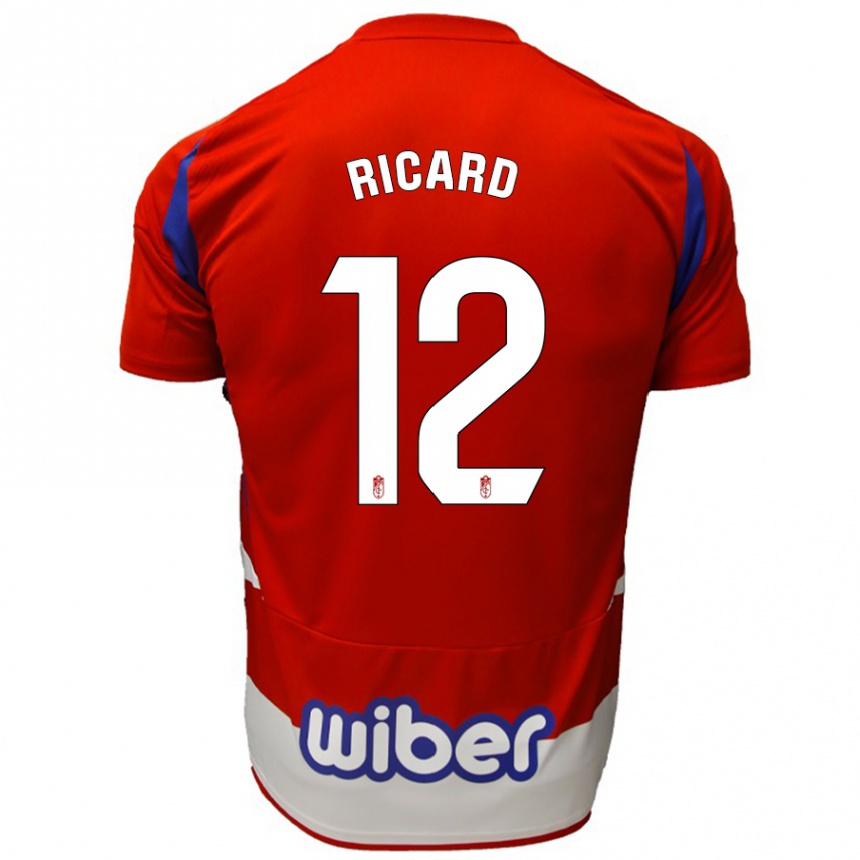 Hombre Fútbol Camiseta Ricard Sanchez #12 Rojo Blanco Azul 1ª Equipación 2024/25 Perú