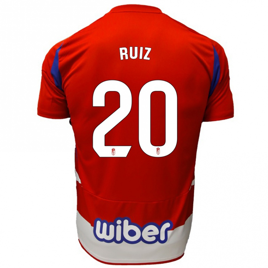 Hombre Fútbol Camiseta Sergio Ruiz #20 Rojo Blanco Azul 1ª Equipación 2024/25 Perú