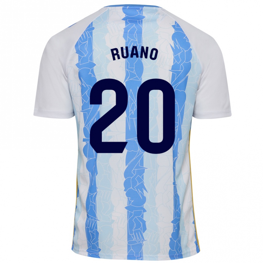 Hombre Fútbol Camiseta Celia Ruano #20 Blanco Azul 1ª Equipación 2024/25 Perú