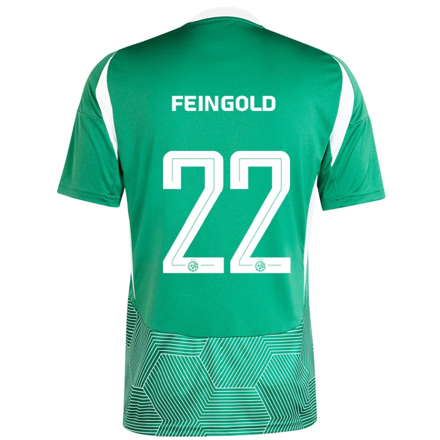 Hombre Fútbol Camiseta Ilay Feingold #22 Verde Blanco 1ª Equipación 2024/25 Perú