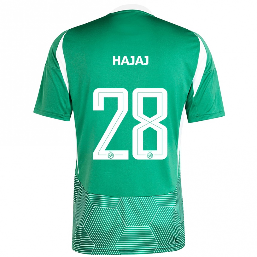 Hombre Fútbol Camiseta Ilay Hajaj #28 Verde Blanco 1ª Equipación 2024/25 Perú