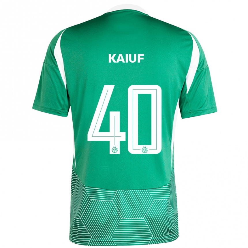 Hombre Fútbol Camiseta Sharif Kaiuf #40 Verde Blanco 1ª Equipación 2024/25 Perú