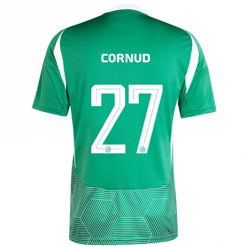 Hombre Fútbol Camiseta Pierre Cornud #27 Verde Blanco 1ª Equipación 2024/25 Perú