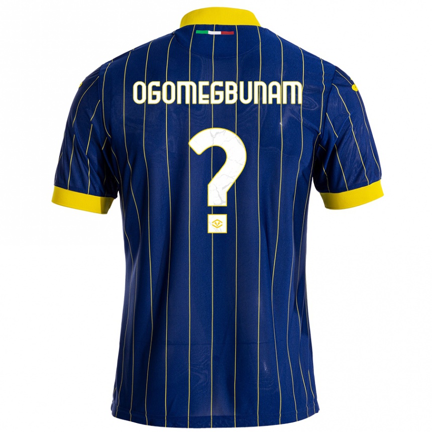 Hombre Fútbol Camiseta Izu Ogomegbunam #0 Azul Amarillo 1ª Equipación 2024/25 Perú