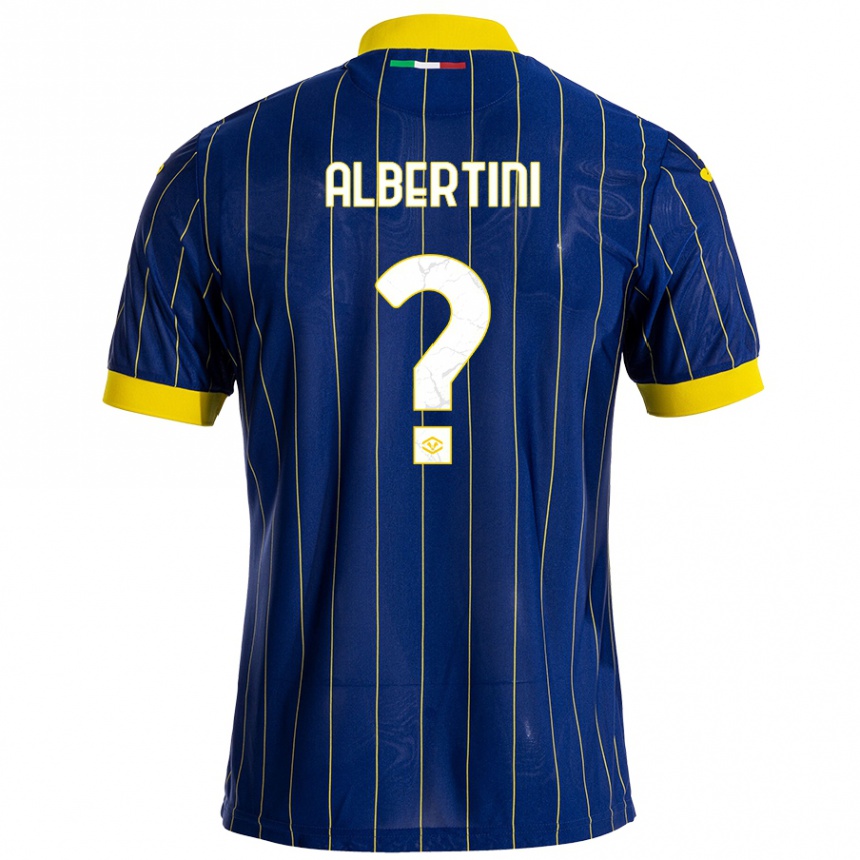 Hombre Fútbol Camiseta Francesco Albertini #0 Azul Amarillo 1ª Equipación 2024/25 Perú