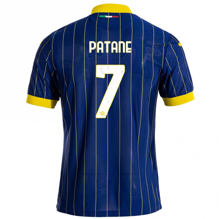 Hombre Fútbol Camiseta Nicola Patanè #7 Azul Amarillo 1ª Equipación 2024/25 Perú