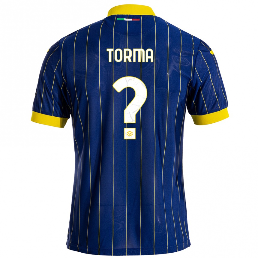 Hombre Fútbol Camiseta Salvatore Torma #0 Azul Amarillo 1ª Equipación 2024/25 Perú